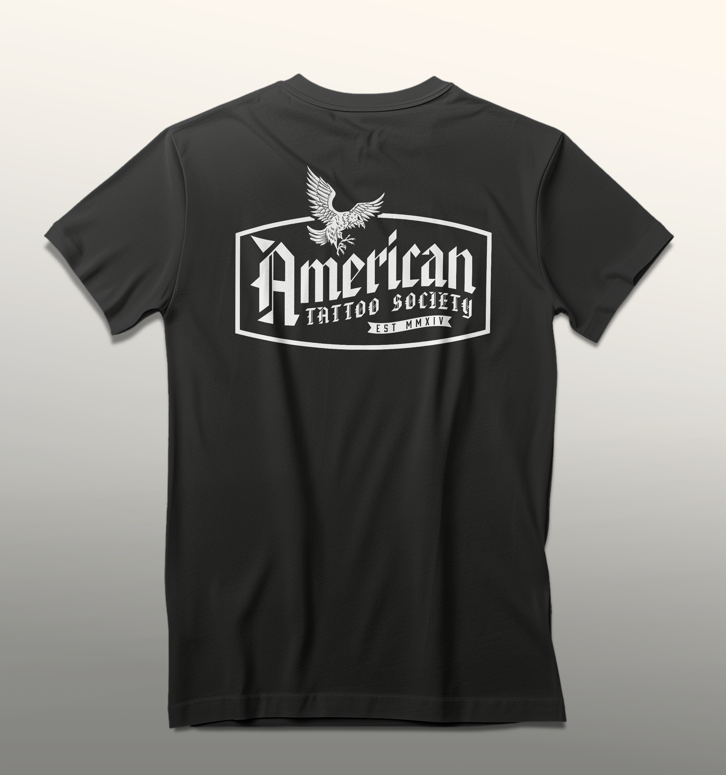 ATS 90s label t-shirt showing the graphics on the back