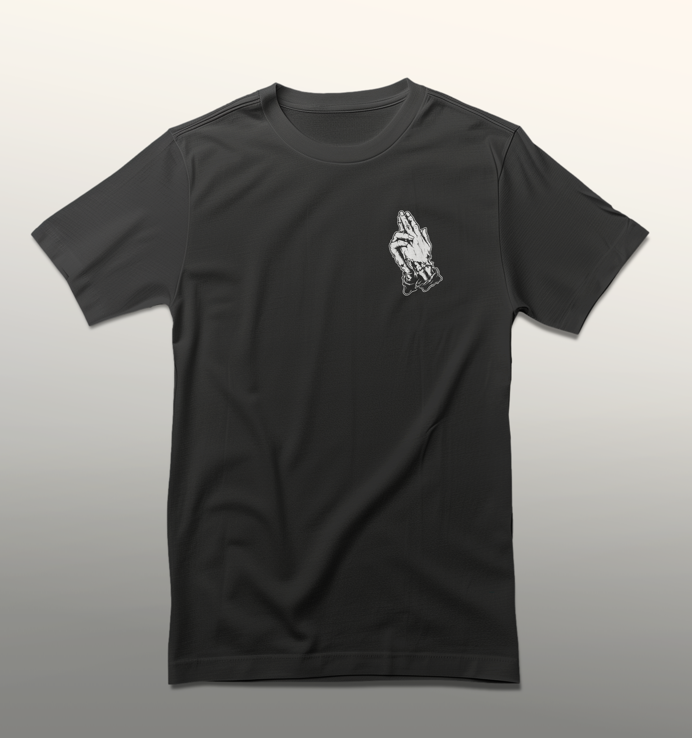 ATS Bang Bang Praying Hands - American Tattoo Society Sleeve T-Shirt