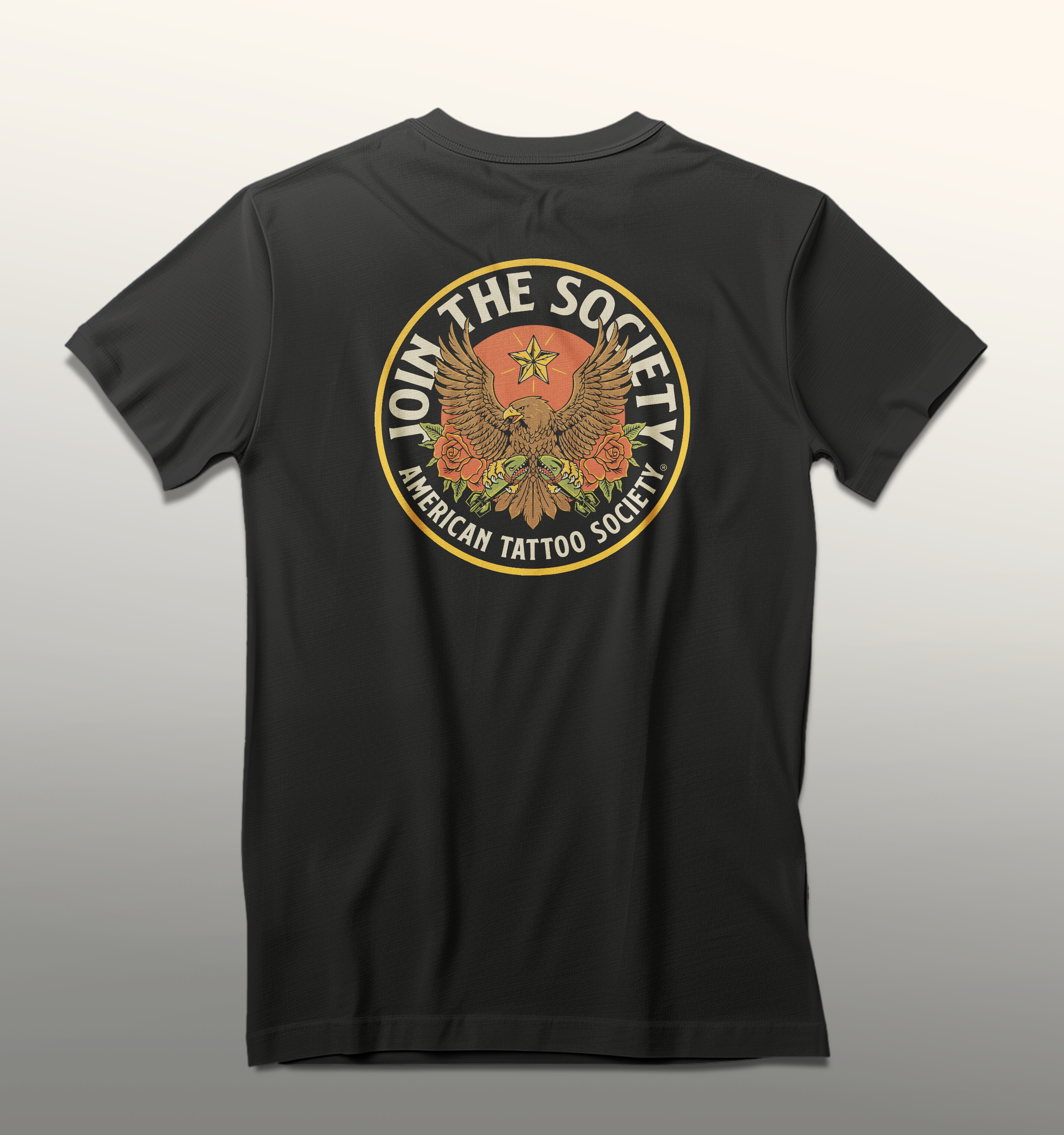 ATS Join the Society AF t-shirt showing the graphics on the back