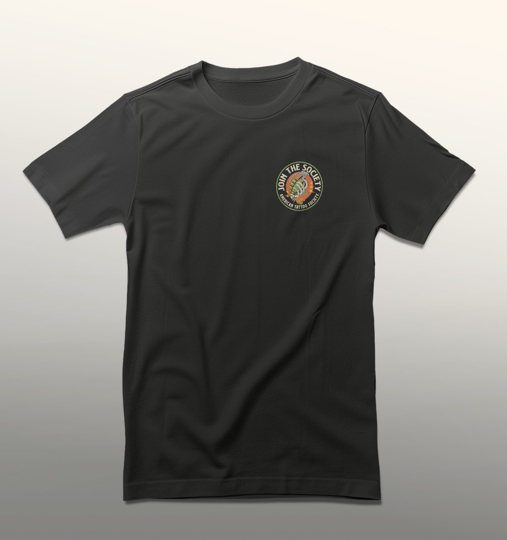 Join the Society Army shirt - shown is the graphic for the front