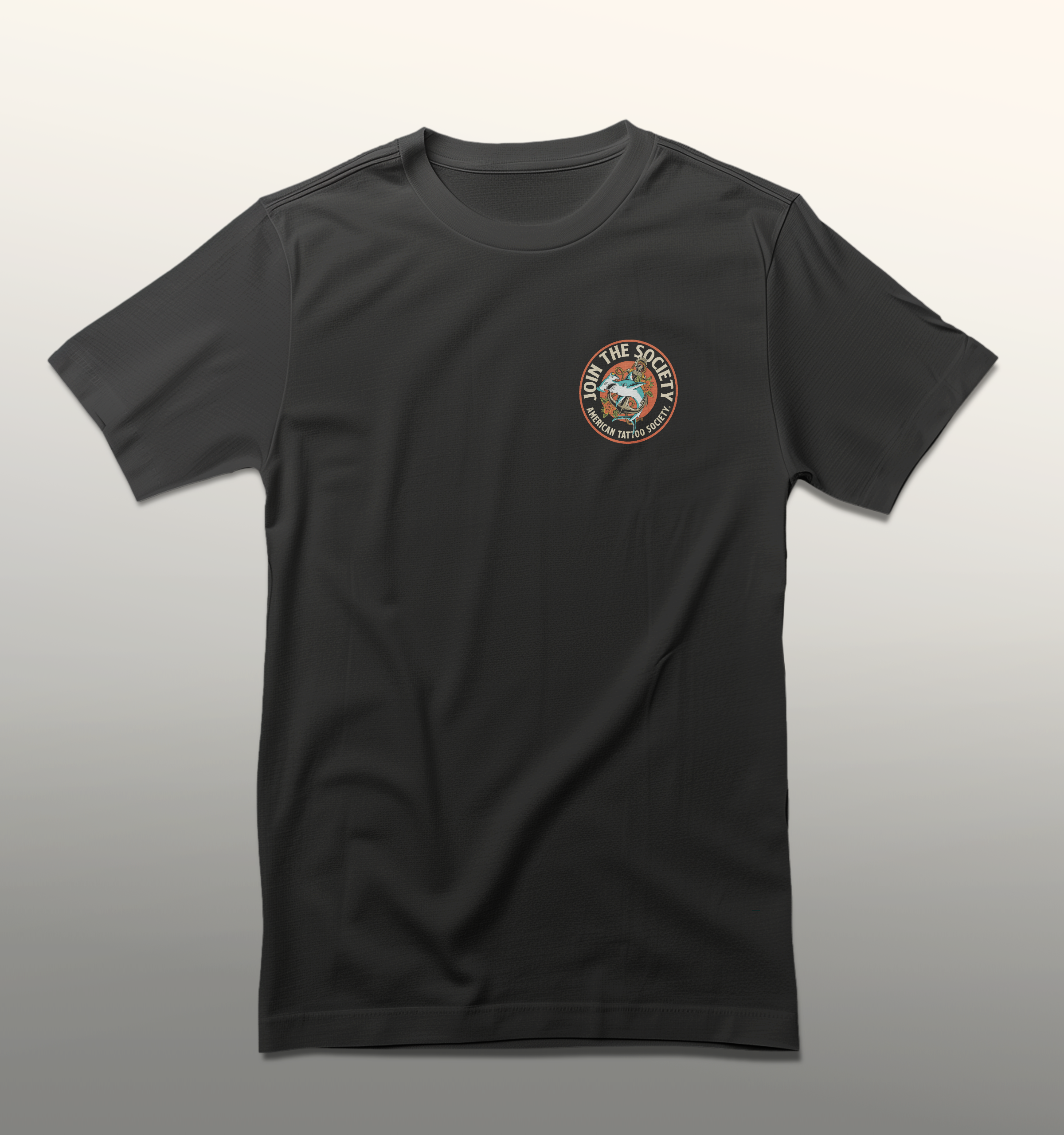 ATS Join the Society Hammerhead t-shirt showing the graphics on the front