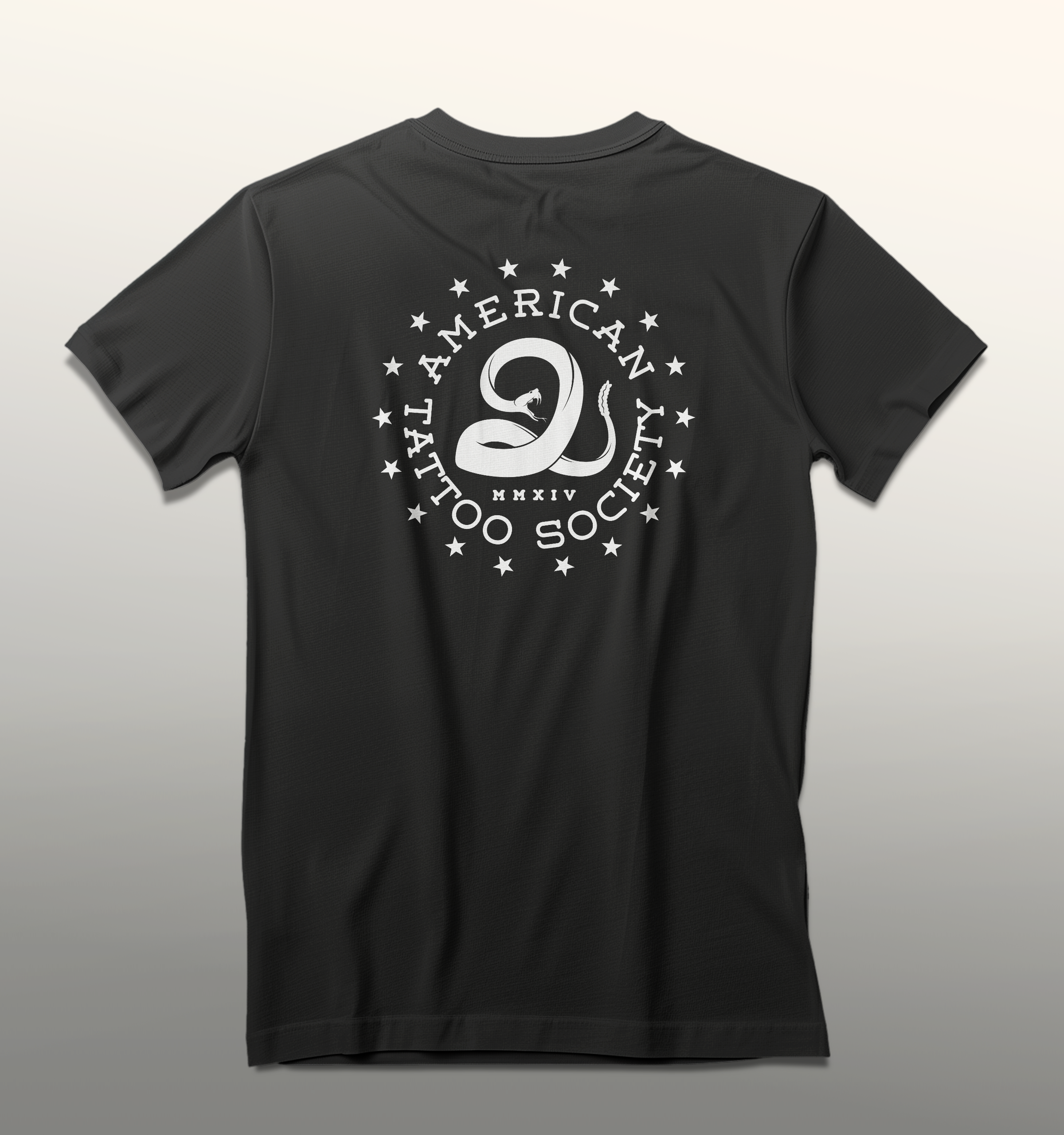 Dont Tread on American Tattoo Society shirt design shown of the back