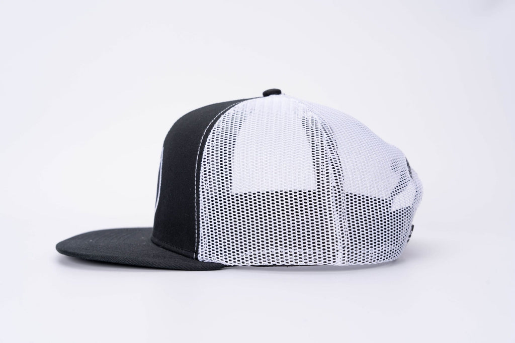 ATS Icon Distressed White Mesh Snapback Trucker Cap