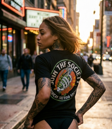 Join the Society Army - Armed Conflict - American Tattoo Society Sleeve Unisex T-Shirt