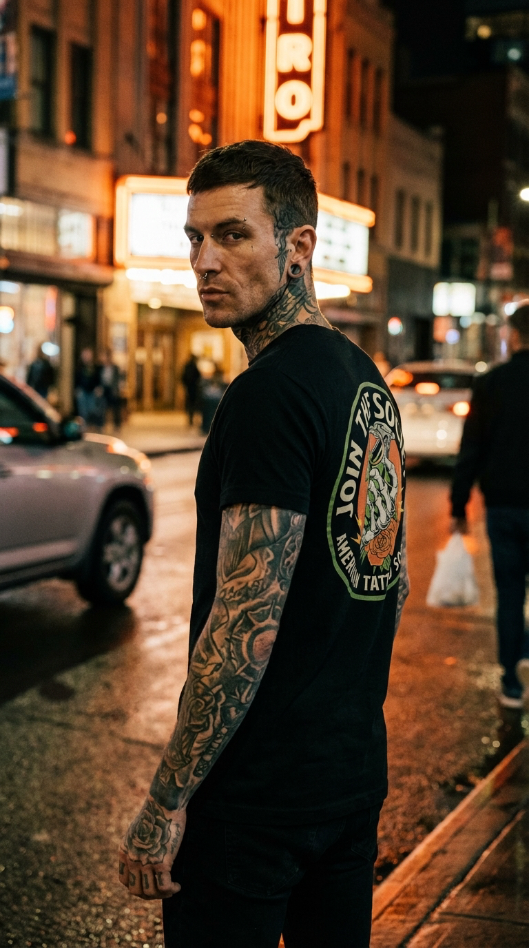 Join the Society Army - Armed Conflict - American Tattoo Society Sleeve Unisex T-Shirt