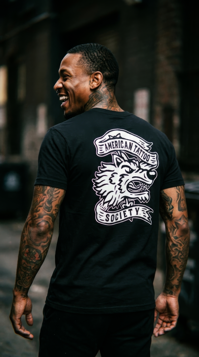 Arrow Wolfhead American Tattoo Society Short Sleeve Unisex T-Shirt