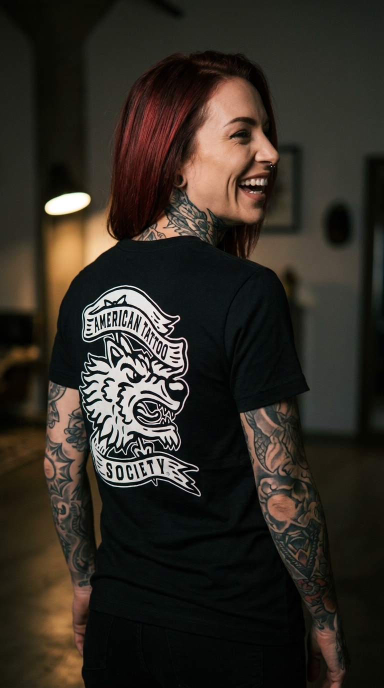 Arrow Wolfhead American Tattoo Society Short Sleeve Unisex T-Shirt