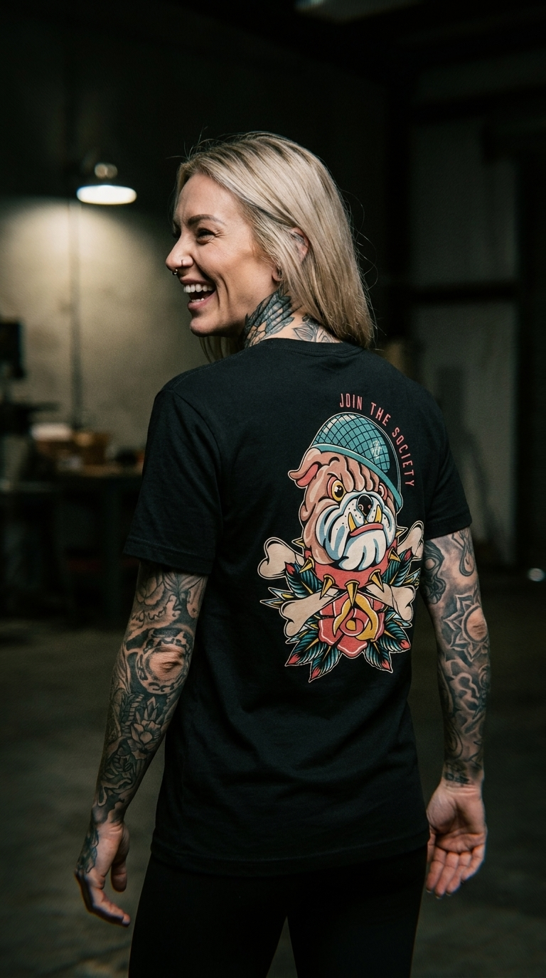 The ATS Bulldog American Tattoo Society Short Sleeve Unisex T-Shirt