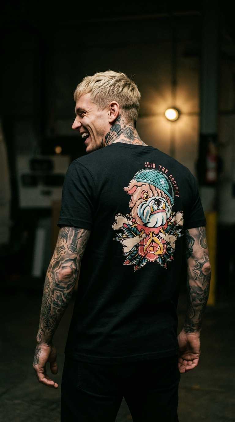 The ATS Bulldog American Tattoo Society Short Sleeve Unisex T-Shirt