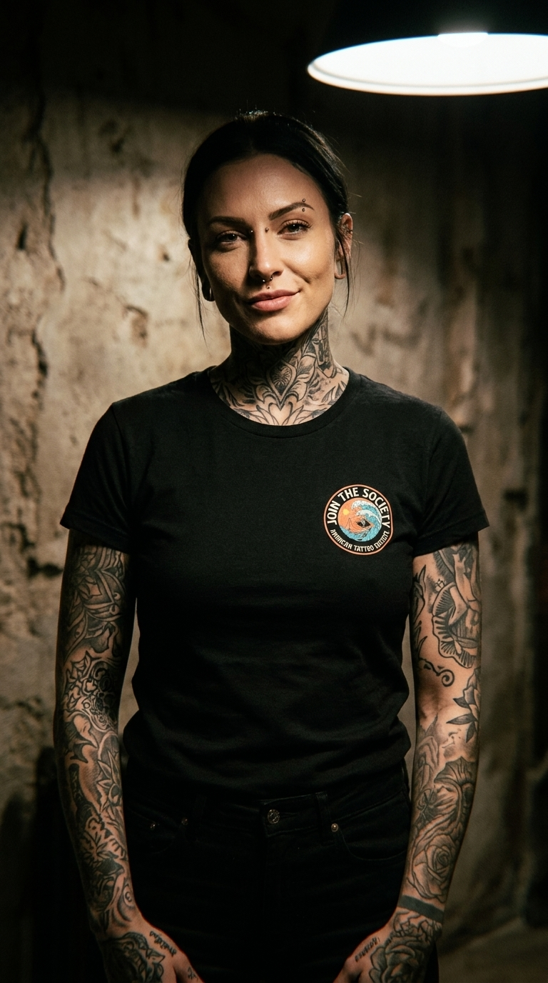 Join the Society Coastie Conflict - American Tattoo Society Sleeve T-Shirt