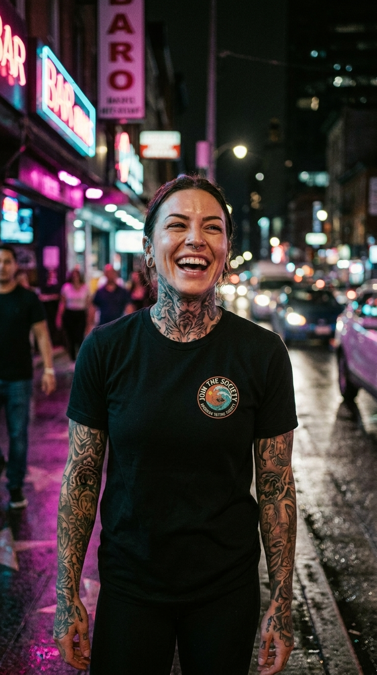 Join the Society Coastie Conflict - American Tattoo Society Sleeve T-Shirt