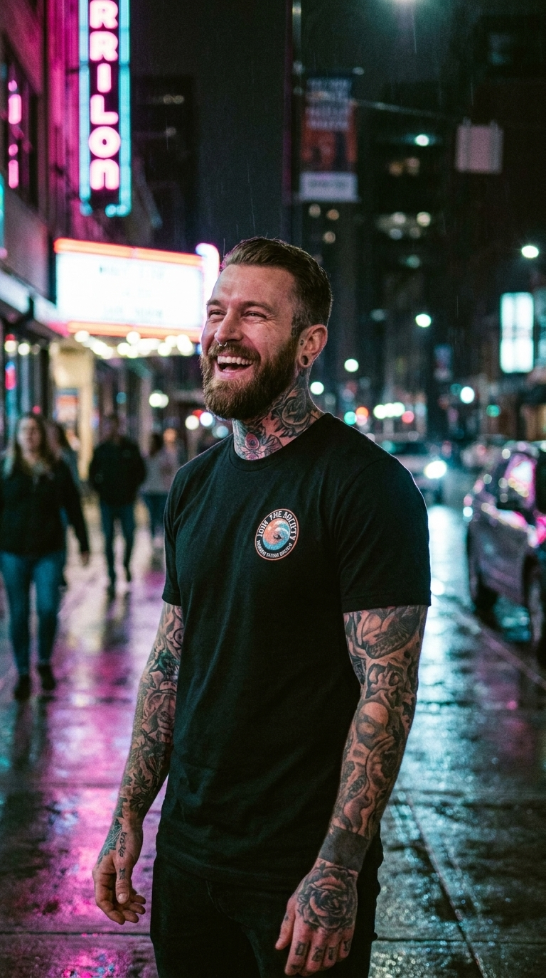 Join the Society Coastie Conflict - American Tattoo Society Sleeve T-Shirt