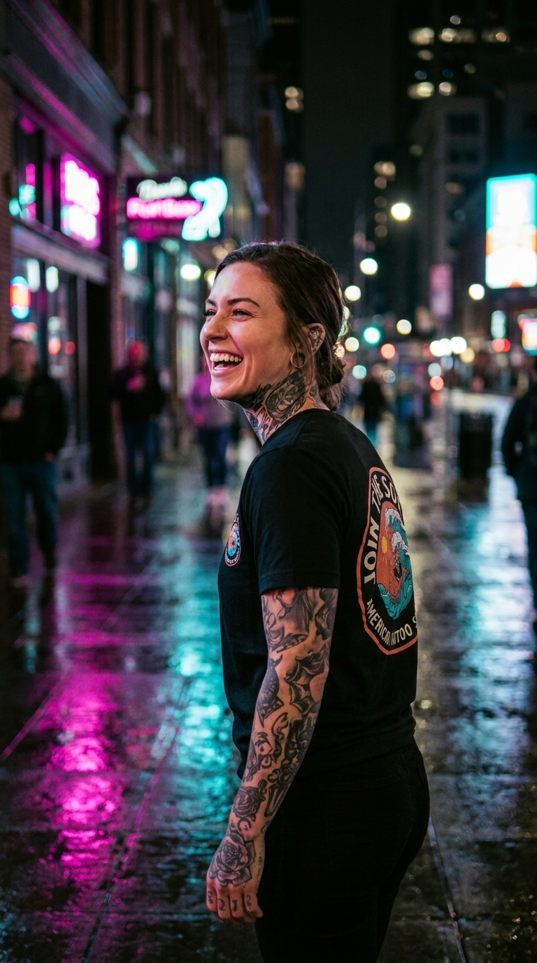 Join the Society Coastie Conflict - American Tattoo Society Sleeve T-Shirt