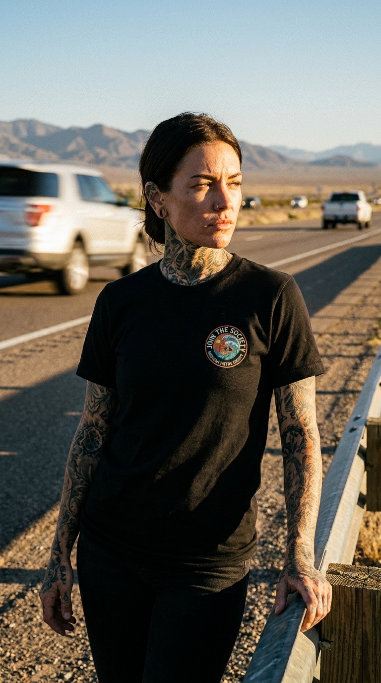 Join the Society Coastie Conflict - American Tattoo Society Sleeve T-Shirt