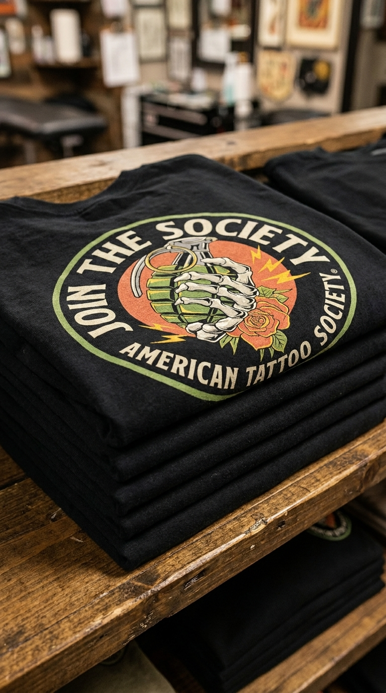 Join the Society Army - Armed Conflict - American Tattoo Society Sleeve Unisex T-Shirt