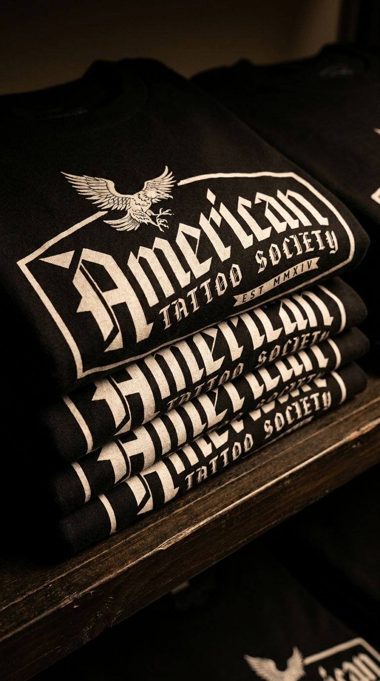 ATS 90s Label - American Tattoo Society Sleeve T-Shirt