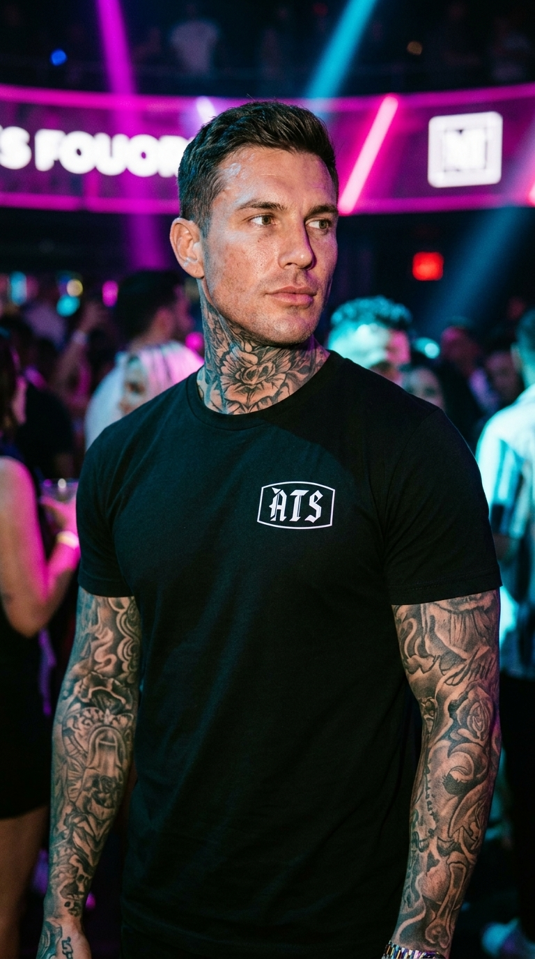 ATS 90s Label - American Tattoo Society Sleeve T-Shirt